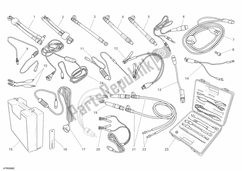 Alle onderdelen voor de Drukcontrole-instrument van de Ducati Superbike 848 USA 2008